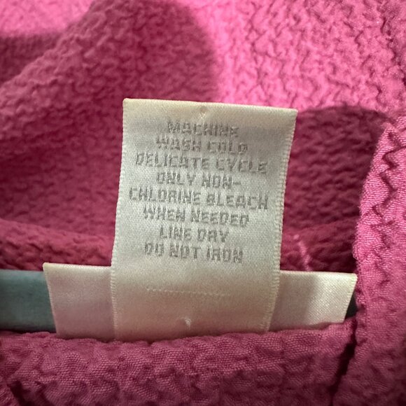 Soft Surroundings size L pink gauze textured split V 3/4 sleeve tunic top - Picture 6 of 7